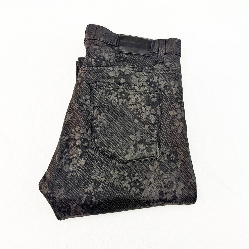 Paula Cahen D'Anvers Jeans Chupin Alto Leather Patterned Denim Size 32